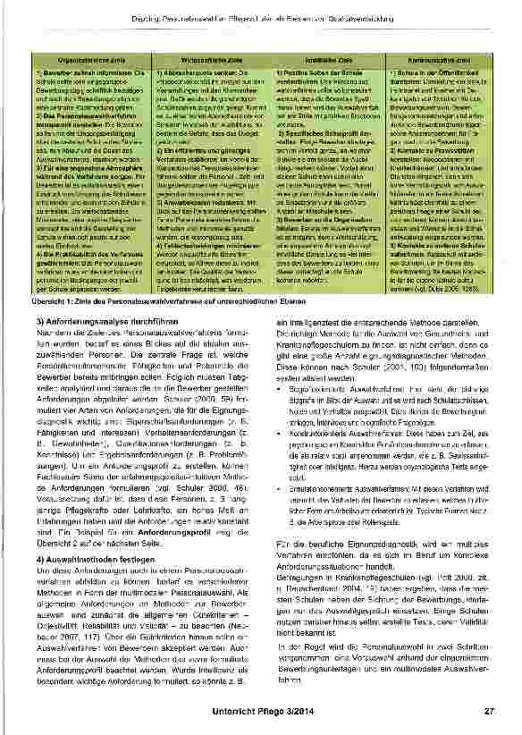 Vorschauseite 2: Personalauswahl an Pflegeschulen als Element von Qualitätsentwicklung
