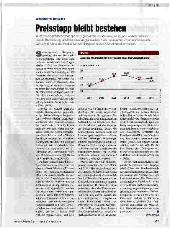 Vorschauseite 1: Preisstopp bleibt bestehen
