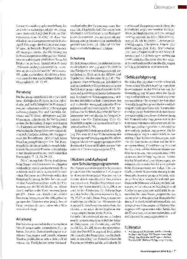 Vorschauseite 2: Patientenedukation als integraler Bestandteil des Wundmanagements!?