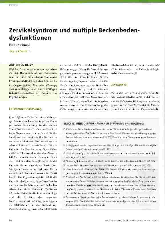 Vorschauseite 1: Zervikalsyndrom und multiple Beckenbodendysfunktionen