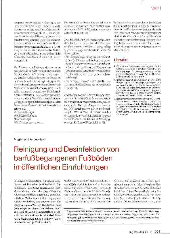 Vorschauseite 2: Zur Verwendung von Tuchspendersystemen in Bereichen mit besonderem Infektionsrisiko
