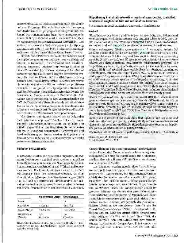 Vorschauseite 2: Hippotherapie bei Multipler Sklerose