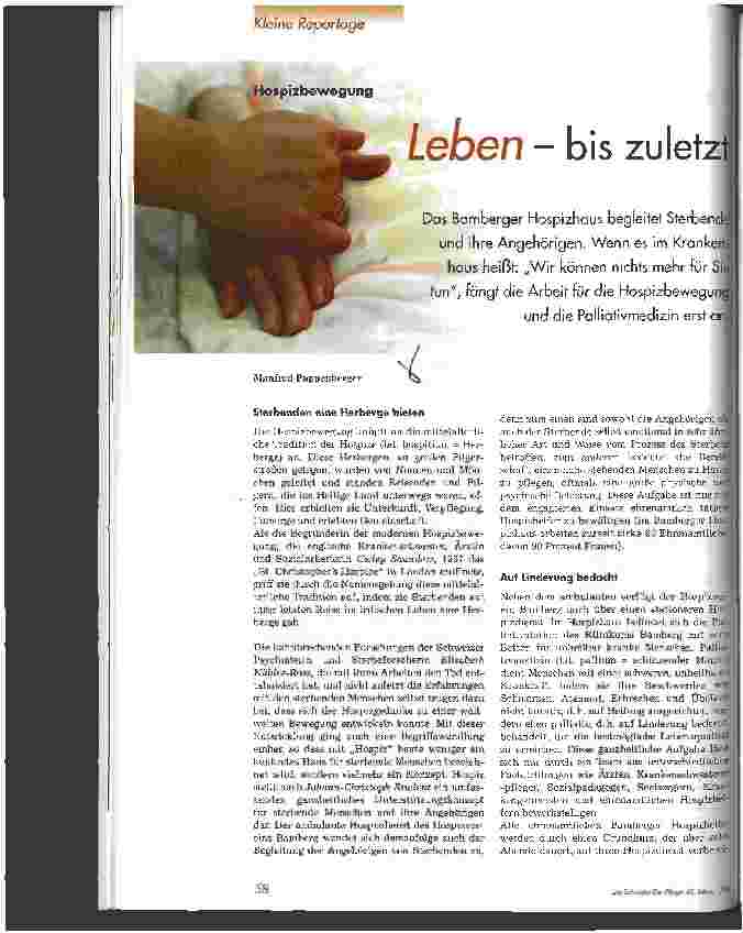 Vorschauseite 1: Leben - bis zuletzt