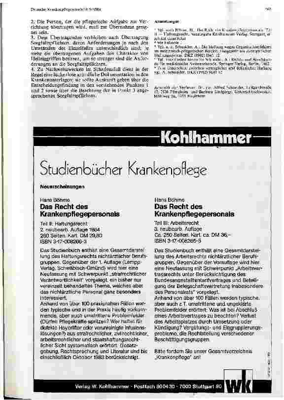 Vorschauseite 3: Aspekte des Haftungsrecht bei Übertragung pflegerischer Tätigkeit auf Angehörige des Patienten im Kranken und Kinderkrankenhaus