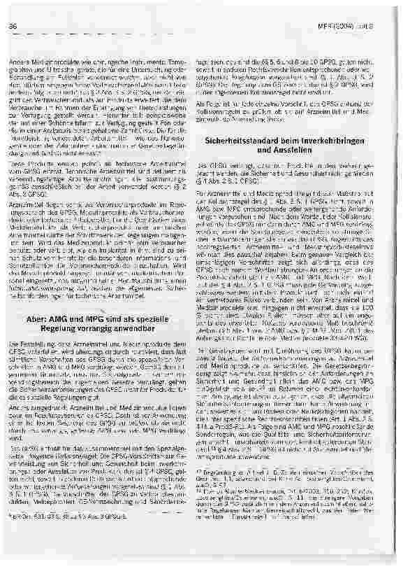 Vorschauseite 2: Bedeutung des neuen Geräteund Produktsicherheitsgesetzes für Arzneimittel und Medizinprodukte