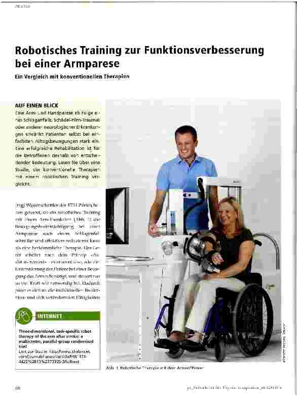 Vorschauseite 1: Robotisches Training zur Funktionsverbesserung bei einer Armparese