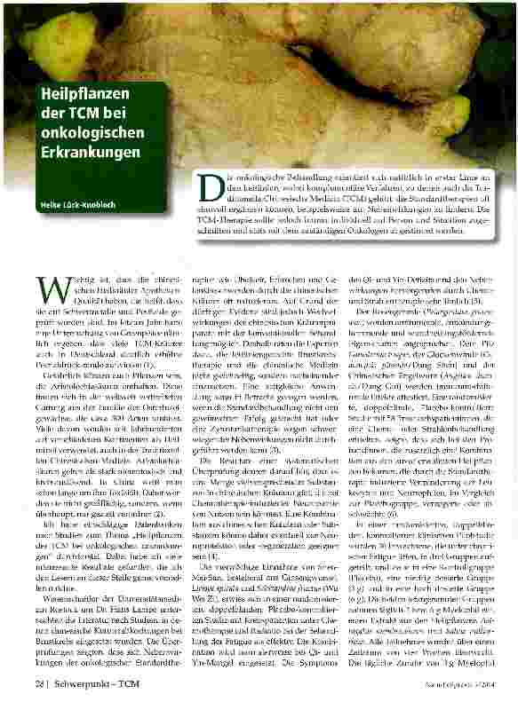 Vorschauseite 1: Heilpflanzen der TCM bei onkologischen Erkrankungen