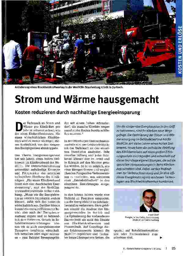 Vorschauseite 1: Strom und Wärme hausgemacht