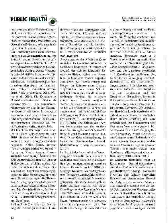Vorschauseite 2: Runde Tische, Gesundheitskonferenzen, Gesundheitsregionen - Evolutionsgeschichte eines Projektes des Öffentlichen Gesundheitsdienstes