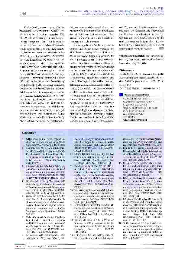 Vorschauseite 5: Intensivmedizinische Behandlung und deren Langzeitfolgen - die Patientenperspektive