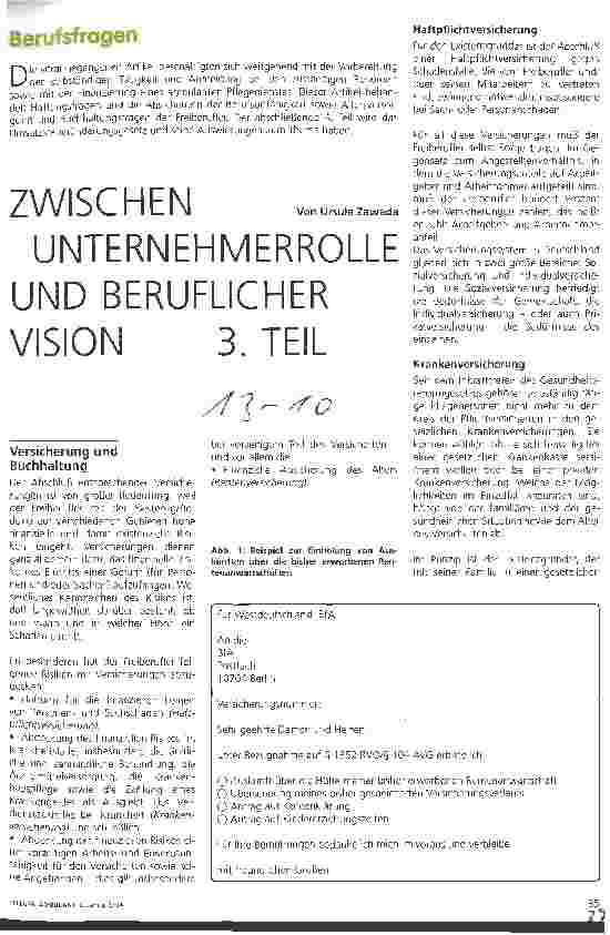 Vorschauseite 1: Zwischen Unternehmerrolle und beruflicher Vision 3. Teil