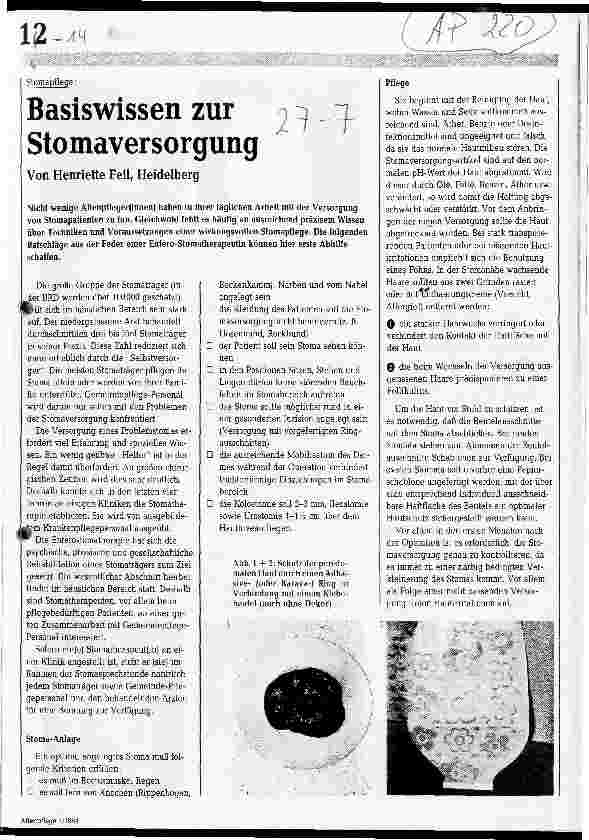 Vorschauseite 1: Basiswissen zur Stomaversorgung