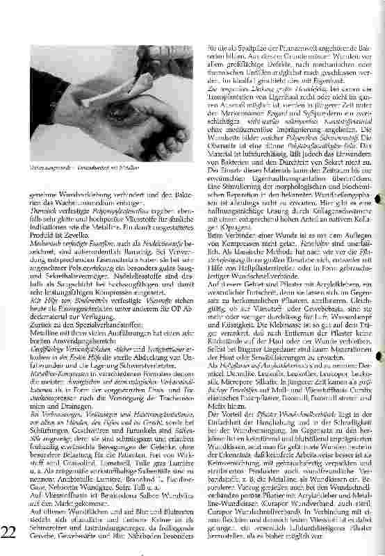 Vorschauseite 4: Neuere Entwicklungen auf dem Verbandstoffgebiet