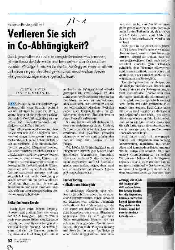 Vorschauseite 1: Verlieren Sie sich in Co-Abhängigkeit? Helfende Berufe gefährdet