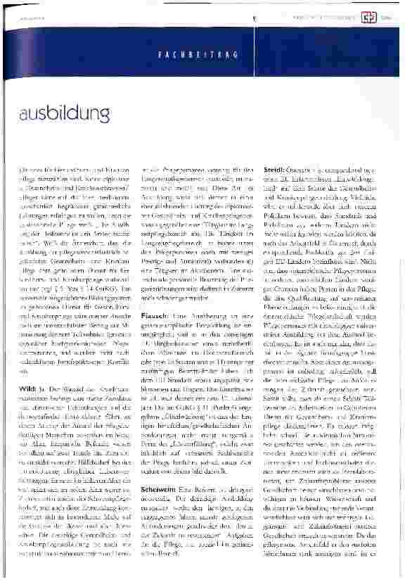 Vorschauseite 2: Reform der Pflegeausbildung 2004