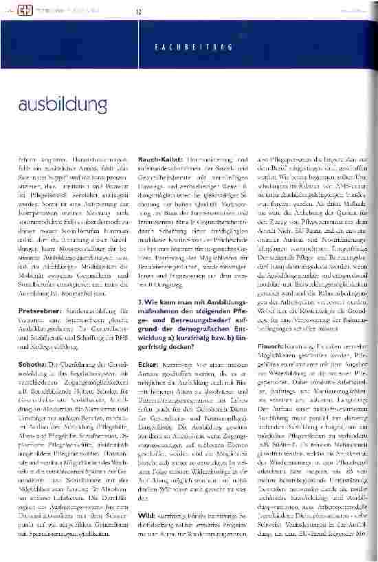 Vorschauseite 5: Reform der Pflegeausbildung 2004