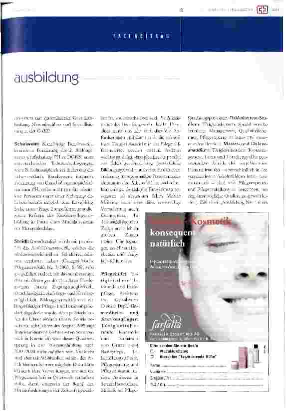 Vorschauseite 6: Reform der Pflegeausbildung 2004