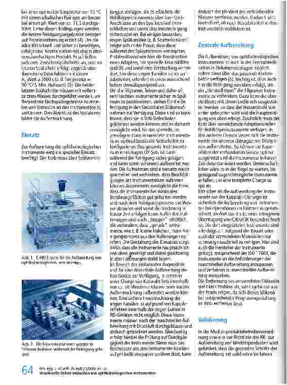 Vorschauseite 2: Maschinelle Dekontamination von ophthalmologischen Instrumenten