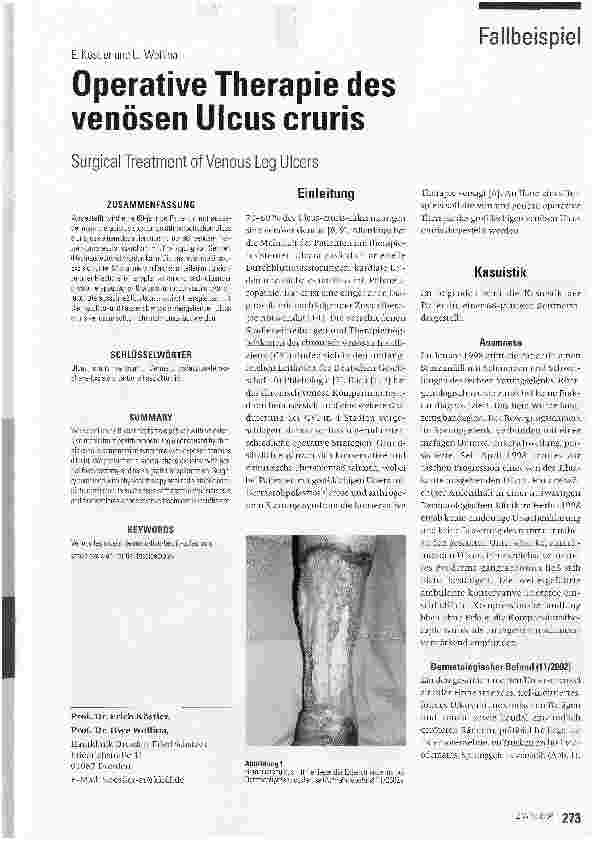 Vorschauseite 1: Operative Therapie des venösen Ulcus cruris