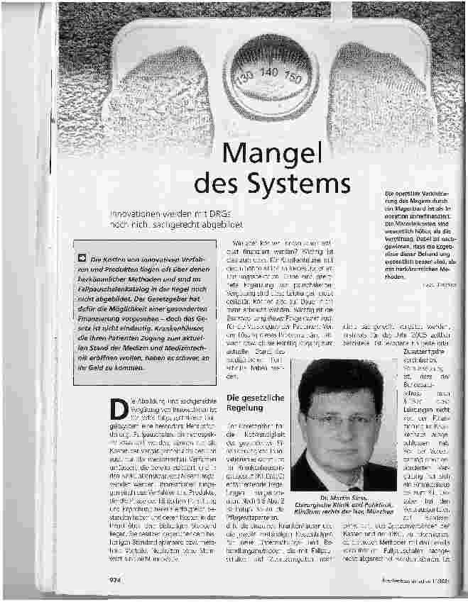 Vorschauseite 1: Mangel des Systems