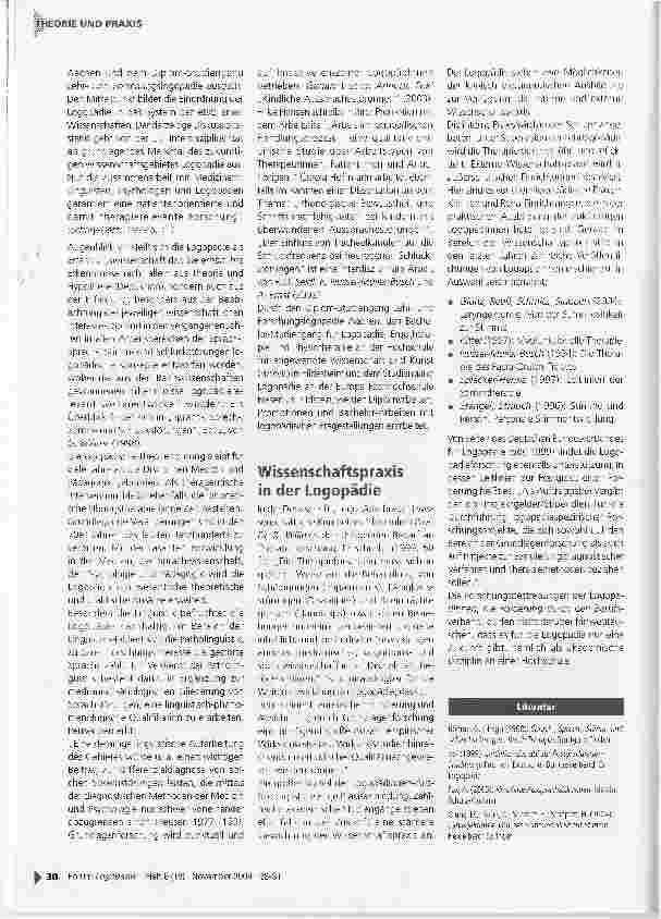 Vorschauseite 3: Wissenschaftstheorie und Wissenschaftspraxis in der Logopädie