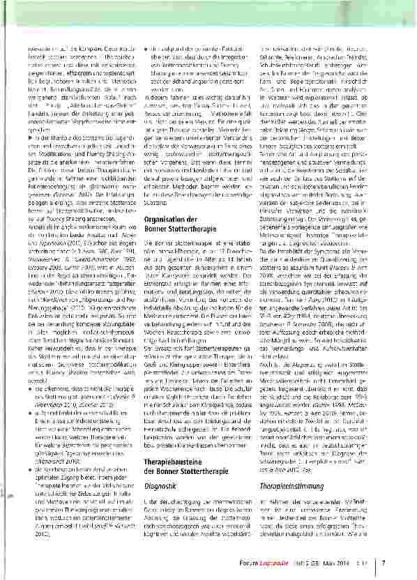 Vorschauseite 2: Die Bonner Stottertherapie