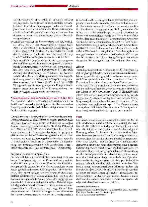 Vorschauseite 3: Abrechnung von Grundund/oder Konsultationspauschale für ambulante Operationen