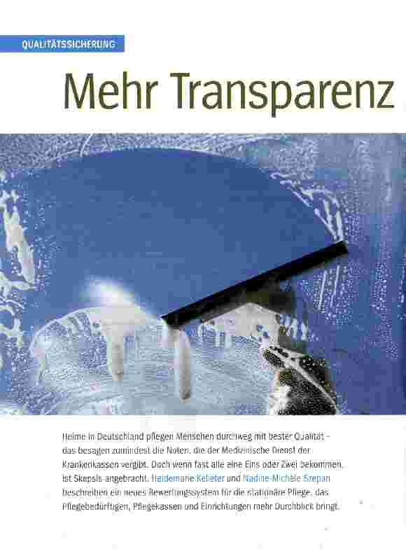 Vorschauseite 1: Mehr Transparenz in der Pflege