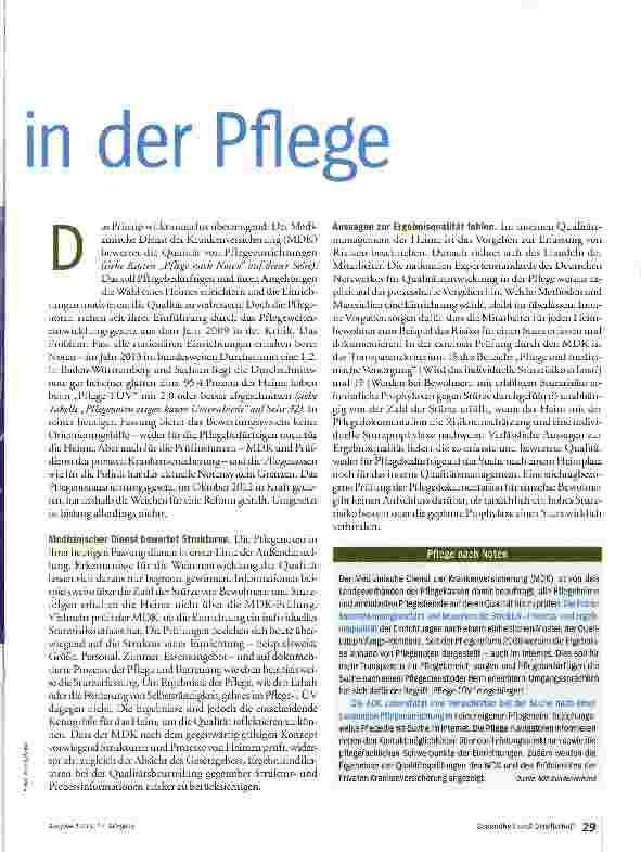 Vorschauseite 2: Mehr Transparenz in der Pflege