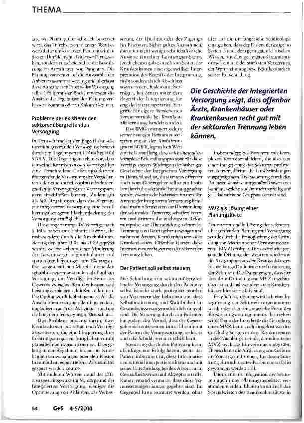 Vorschauseite 4: Gesundheitsökonomische Kriterien einer sektorenübergreifenden Versorgungsplanung