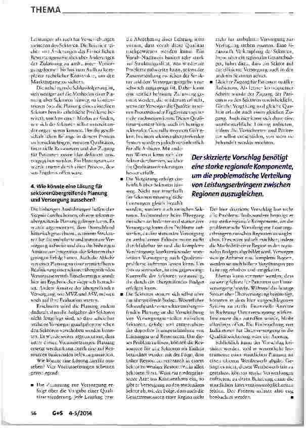Vorschauseite 6: Gesundheitsökonomische Kriterien einer sektorenübergreifenden Versorgungsplanung