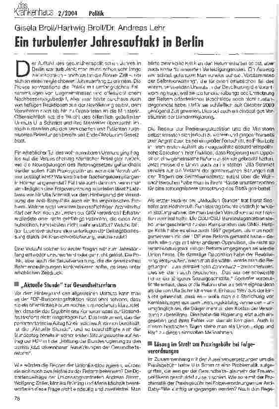 Vorschauseite 1: Ein turbulenter Jahresauftakt in Berlin