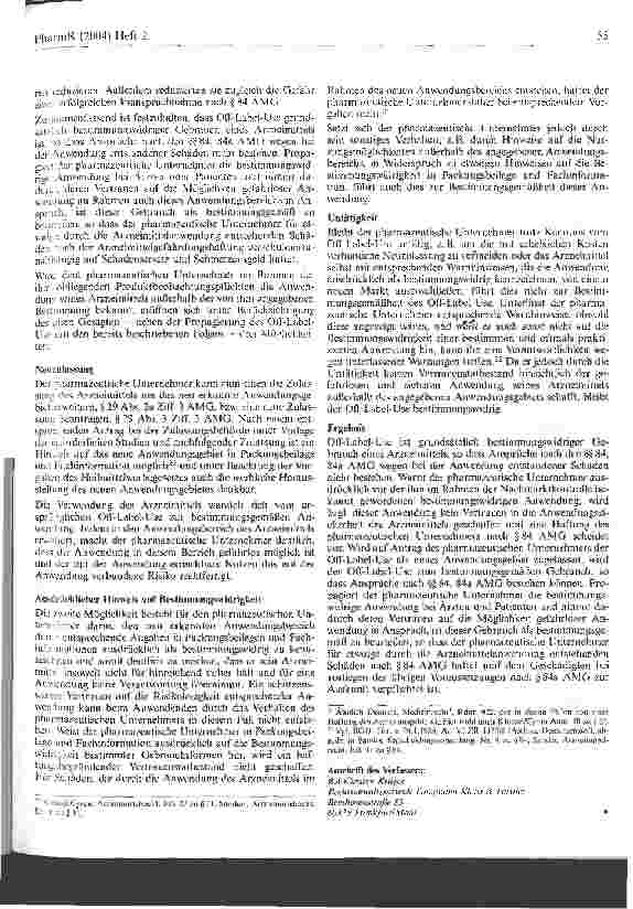 Vorschauseite 4: Haftung des pharmazeutischen Unternehmers bei Off-Label-Use