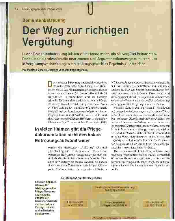 Vorschauseite 1: Der Weg zur richtigen VergütungDementenbetreuung