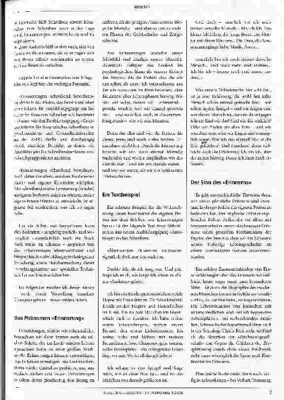 Vorschauseite 2: Erinnern, Schreiben, Bewahren: Kreatives Schreiben mit Seniorinnen und Senioren