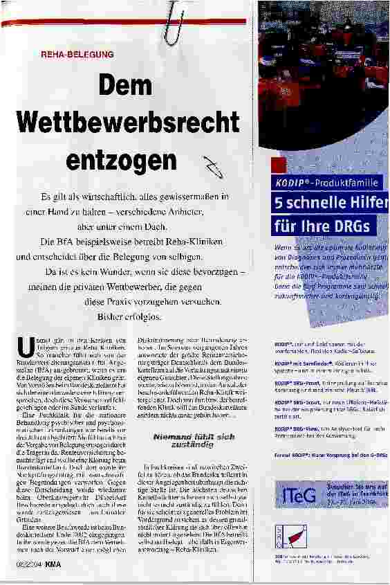Vorschauseite 1: Dem Wettbewerbsrecht entzogen