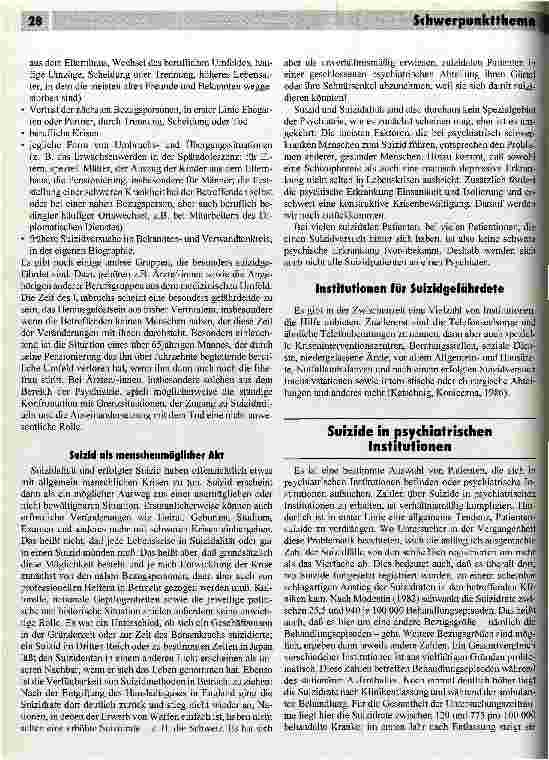Vorschauseite 2: Suizid in der Psychiatrie