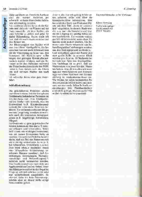 Vorschauseite 4: Pflege Behinderter in der Anästhesie
