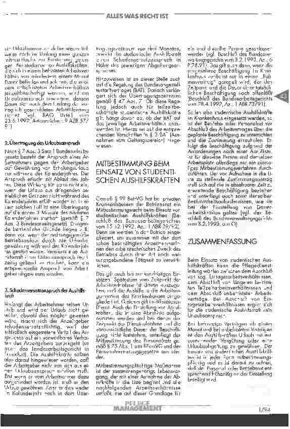 Vorschauseite 3: Studentische Aushilfskräfte: Arbeitnehmer mit Urlaubsansprüchen