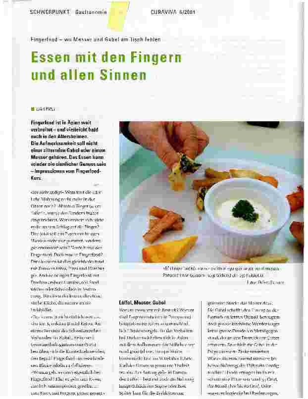 Vorschauseite 1: Essen mit den Fingern und allen SinnenFingerfood -wo Messer und Gabel am Tisch fehlen