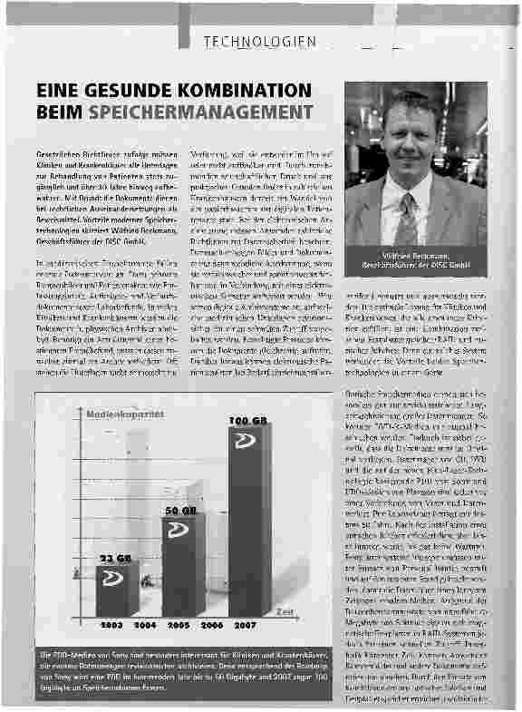 Vorschauseite 1: EINE GESUNDE KOMBINATION BEIM SPEICHERMANAGEMENT