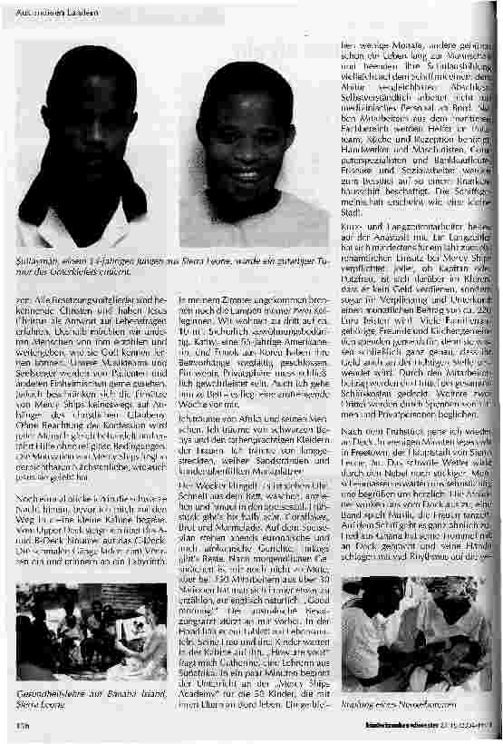 Vorschauseite 2: Mercy Ships - Mehr als ein Abenteuer ...