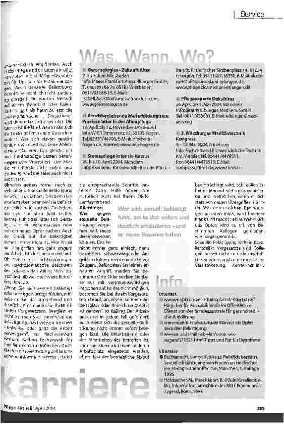 Vorschauseite 2: Sexuelle Belästigung am Arbeitsplatz