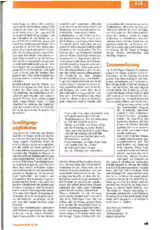 Vorschauseite 3: Arbeit in einem Hospiz - Ein Erfahrungsbericht