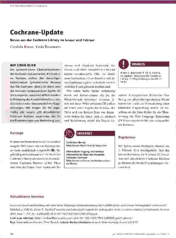 Vorschauseite 1: Cochrane-Update