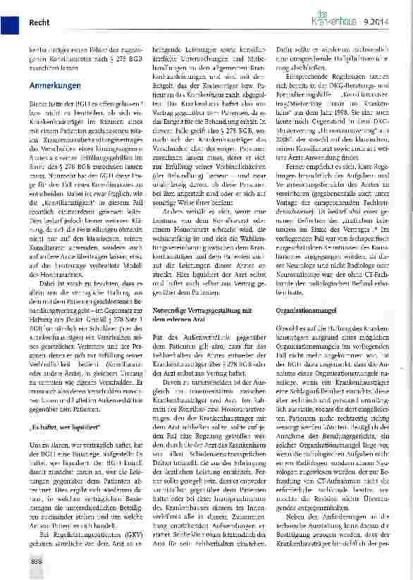 Vorschauseite 2: Haftung des Krankenhausträgers für Fehler eines Konsiliararztes