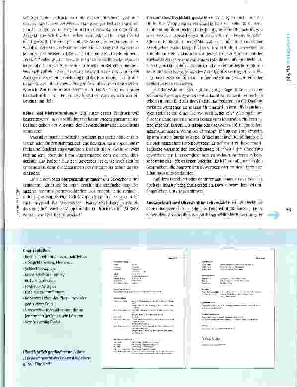 Vorschauseite 2: Die schriftliche Bewerbung Der erste Eindruck zählt