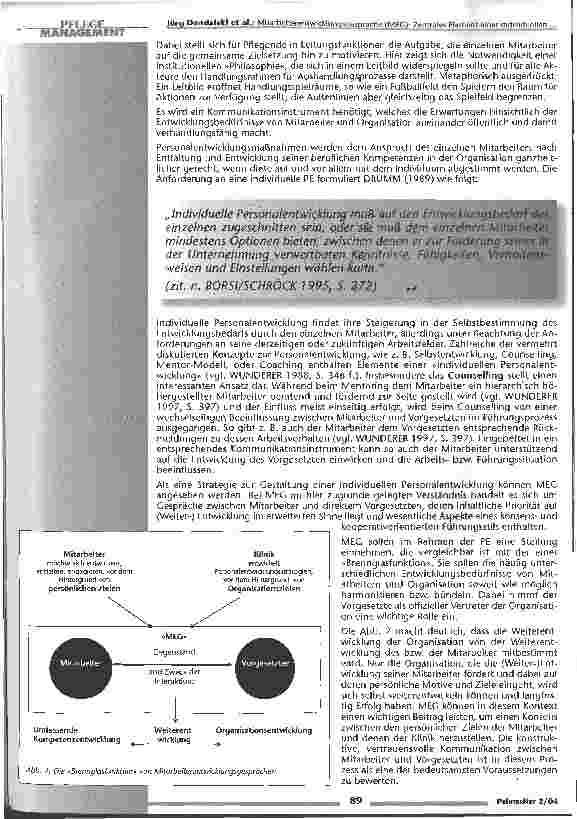 Vorschauseite 4: Mitarbeiterentwicklungsgespräche (MEG) Zentrales Element einer individuellen Personalentwicklung