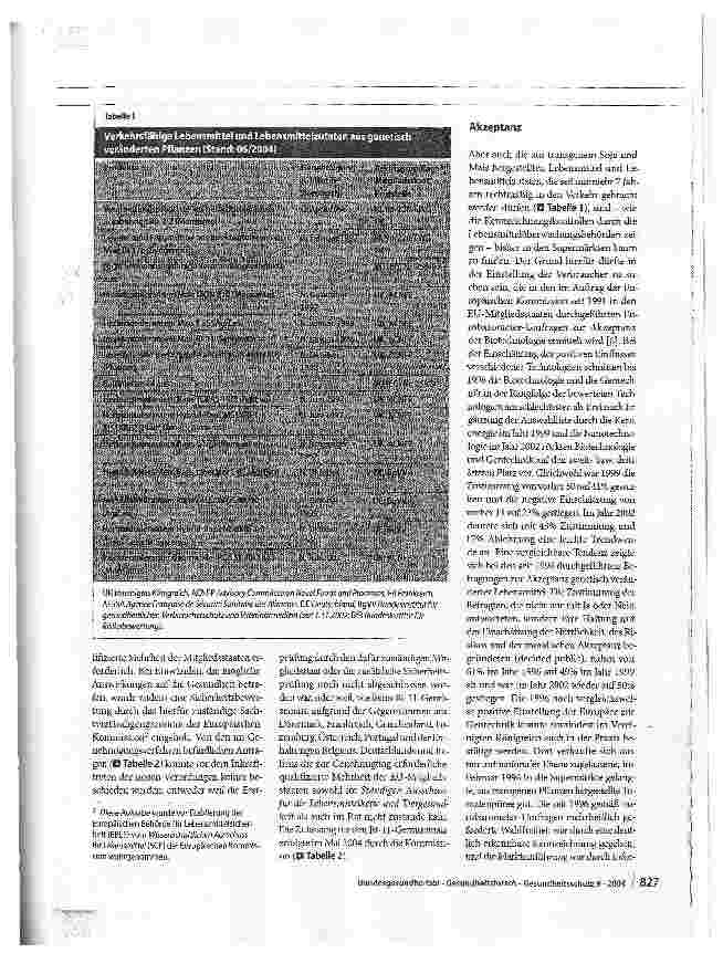Vorschauseite 2: Genetisch veränderte Pflanzen und LebensmittelsicherheitZum Stand der Entwicklung und der Diskussion in der Europäischen Union