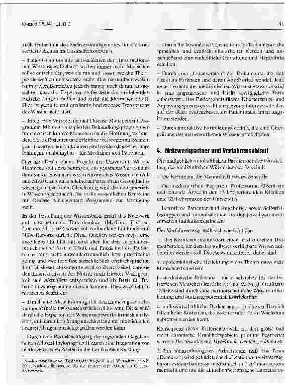 Vorschauseite 2: Praxisgetestete Komponenten für Disease Management Programme - das medizinische Wissensnetzwerk evidence. de der Universität Witten/Herdeeke